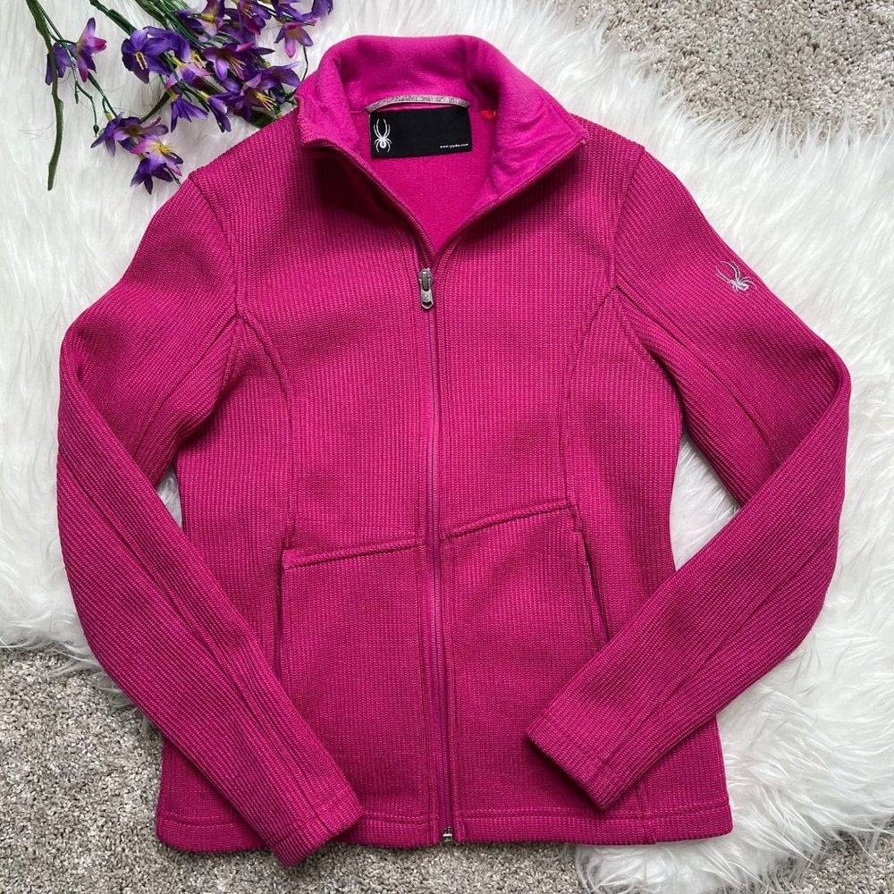 Spyder Women Size XS Mid Weight Stryke Pink JacketTP Endure Full-Zip Long Sleeve